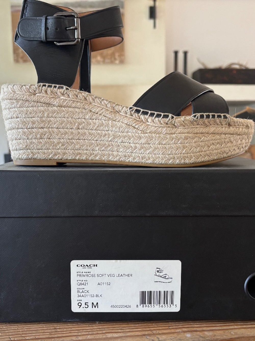 LIKE NEW COACH Primrose Wedge Espadrilles